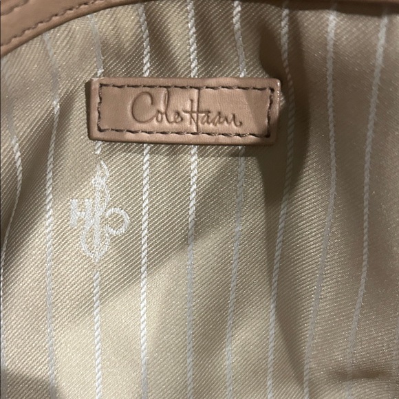 Cole Haan Tan Woven Leather Shoulder Bag NWOT w/detachable crossbody strap - Picture 7 of 8